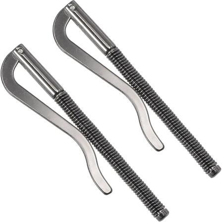 80 mm:n jousipidike, metalliohut avoin kelojen pidike lehtimen luottokortin nahkatöihin - (musta) (2 kpl)