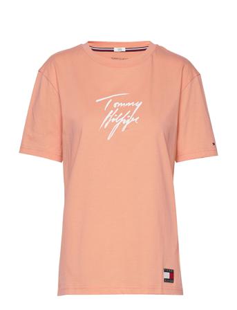 Cn Tee Ss Logo Toppi Oranssi Tommy Hilfiger