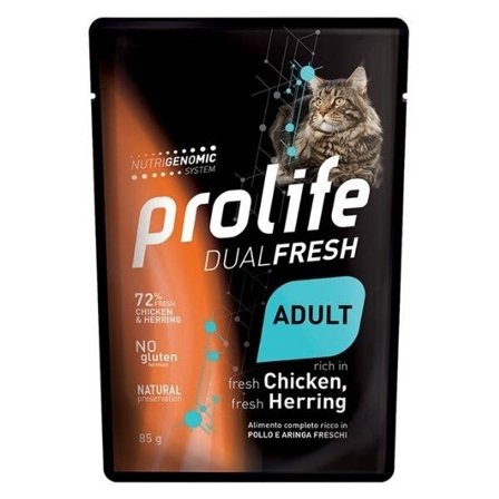 Prolife Dual Fresh Pollo E Aringa Freschi Cibo Umido Per Gatti