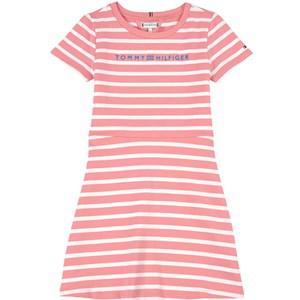 Kids - Tommy Hilfiger Branded T-shirt Dress White Stripe / Fresh Pink 14 Years - Dresses - 14 years - Pink - Mädchen