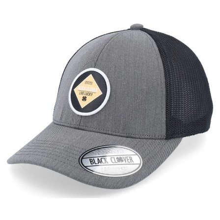 Black Clover - Grå trucker Keps - Jaxton Charcoal W Black Mesh W Patch Trucker @ Hatstore