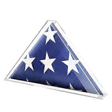 Veggmontert Flaggbeholder Klar Akryl Flagg Oppbevaringsboks Transparent Flaggkasse Trekantet Flaggbeholder for Kontor S