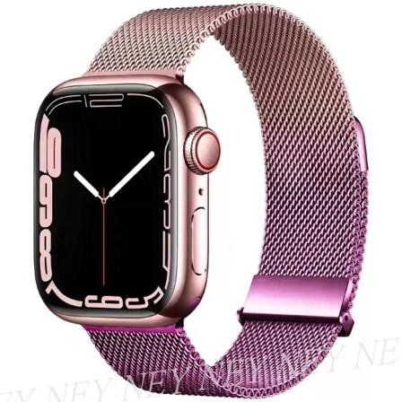 Milanese Loop för apple watch band 44mm 40mm 45mm 41mm 42-38-44 mm band ultra 2 49mm metallband iwatch series 9 8 7 6 SE 5 4 3 pink Purple 44 41mm-