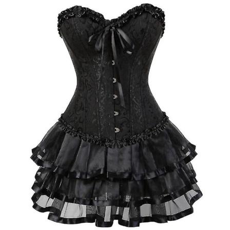 Sexiga korsetter klänningar för kvinnor plus size kostym överbyst burlesk korsett och minikjol set tutu korsett only Corset XXL