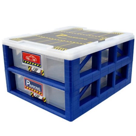 Bilparkering Stor Låda Legering Mini Bil Auto Garage Leksak Ld