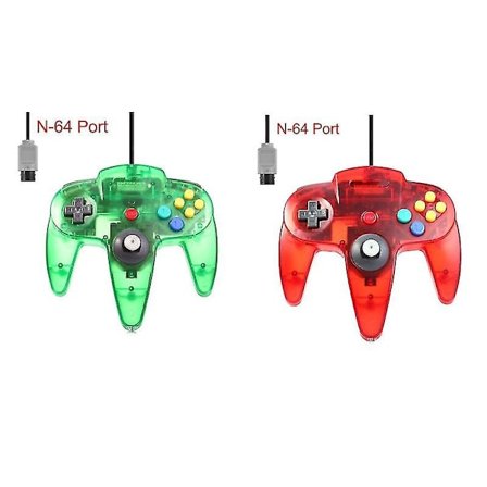 Pakke med Klassisk Ledningsforbundet N64 Controller Retro Spil 64 Bit Gamepad Joystick Udskiftningscontroller