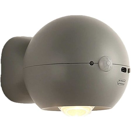 LED væglampe, moderne væglampe, 360° roterende magnetisk kugle til indendørs og udendørs op og ned