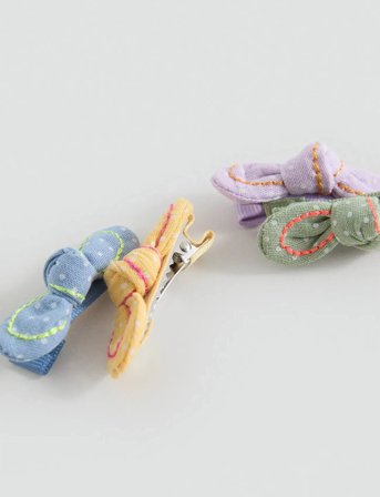Mango 4 Pack Bow Hairclips - Multi/patterned - ONE SIZE
