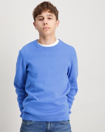 Jack & Jones JORNORREBRO LIGHT KNIT CREW NECK JNR Blå Tröjor Kille - Kids Brand Store
