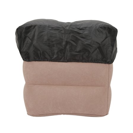 Oppblåsbar fotstøttepute, vaskbar, lett, bærbar, oppblåsbar fotstøttekpute for barn, voksne, flyreise, mørkegrå