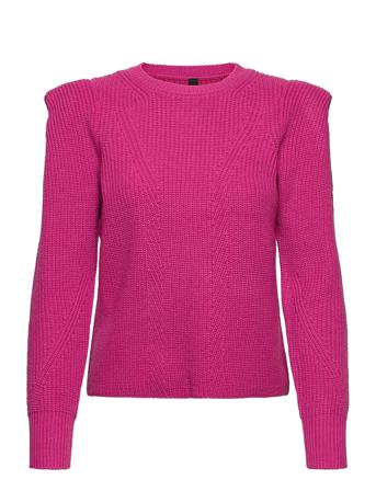 Yasraspberry Ls Knit Pullover Purple YAS