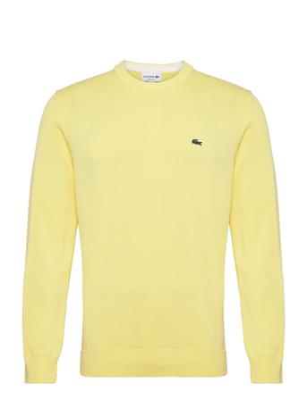 Sweaters Strikkegenser M. Rund Krage Gul Lacoste*Betinget Tilbud