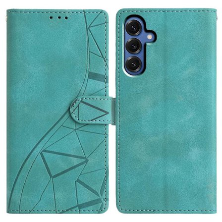 Kompatibel med Samsung Galaxy A34 5G Pung Etui Stativ Præget Trekantmønster Læder Telefon Flip Etui Multicolor