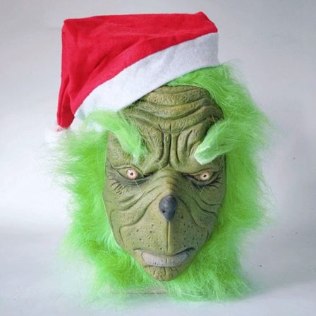 Grøn håret monster Grinch maske hovedbeklædning prank rekvisitter cosplay