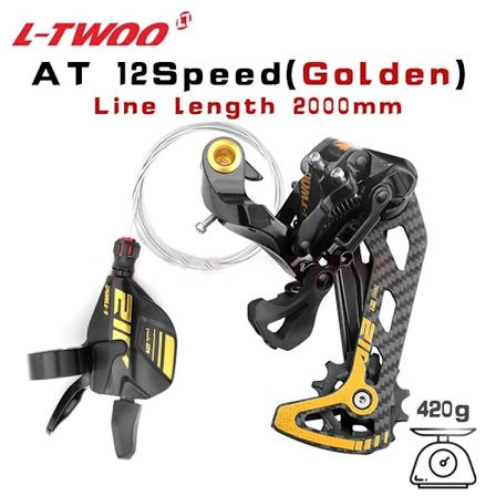 LTWOO AT12 MTB Mountain Bike Groupset 12 Speed ​​Shifter Spak Bakväxel Kassett 11-50/52T Guld KMC-kedja för Shimano Sram