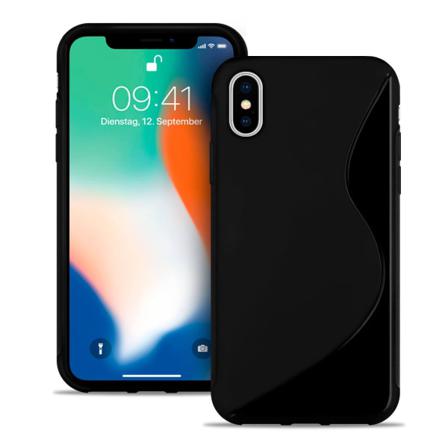 Ultra Slim Fodral För Apple Iphone X / Xs Ljus Gummi Mönstrad Ul Svart