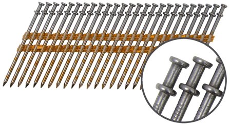 TJEP 838990 Spiker RETTBÅNDET, 21°, FH, BLANK 2000-pakning 3,3 x 75 mm, Innfesting
