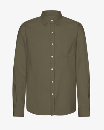 Organic Flannel Shirt - Dusty Olive M