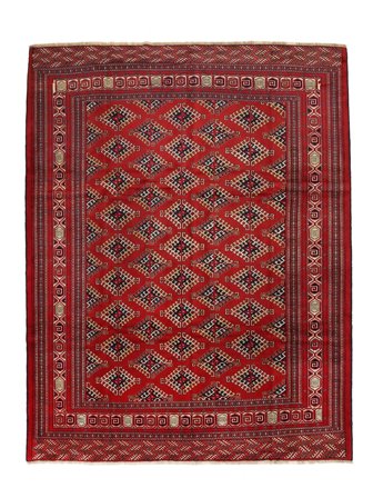 Oriental Turkaman Rug 310X378 Dark Red/Black Large Wool, Persia