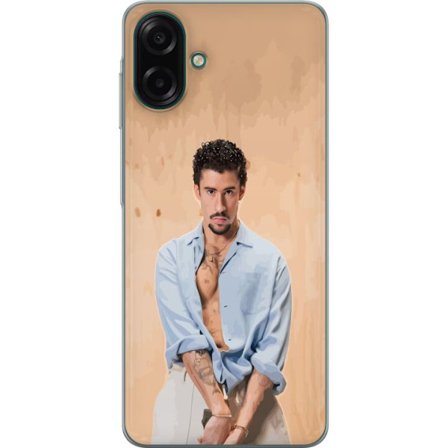 Yhteensopiva Puhelinkuori Samsung Galaxy A07 4G Bad Bunny Super Bowl-inspiroima grafiikka, jossa NFL-trofe ja San Franciscon silta urheilusuunnittelus