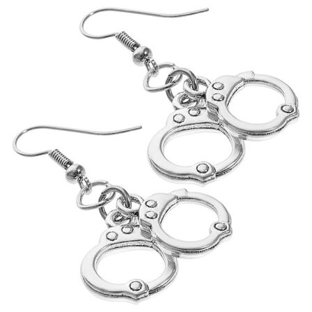 Håndjern Øreringe Kreative Vedhængsøreringe til Kvinder 1 Par Sølv Metal [DB]