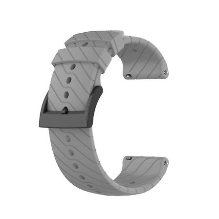 24 mm erstatnings silikone universelt urbånd Smart urrem, kompatibel med Suunto 9 -hg Grey