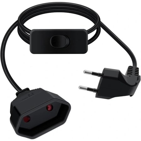 1. Euro-jatkojohto kytkimellä 2.5A 250V Euro-jatkojohto kodinkoneille, pöytävalaisimille, lataukseen