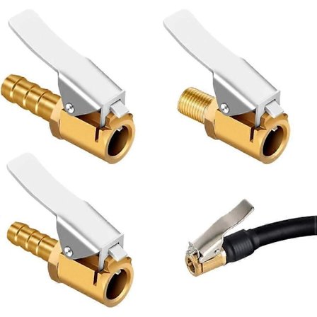 3 Delar Mässing Inflator Luftpump Klämma Ventil Tillbehör Bil Däckventil Adapter Passar Bil eller Lastbilsdäck 3 Storlekar 6mm 8mm Gängad Stil [DB]