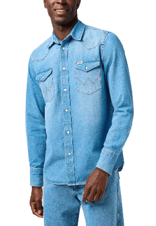 Wrangler Western Shirt Skjortor Herr Blå M