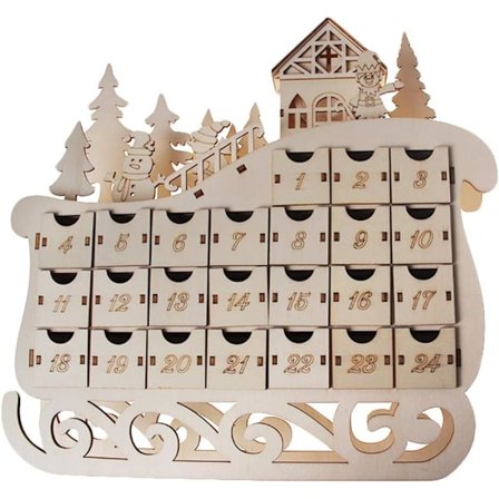 Träskrivbordskalender, lämplig för hem, kontor, fritid, släde,