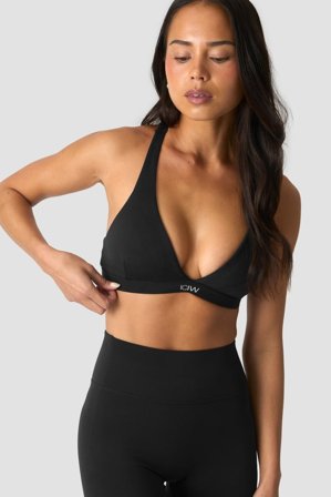 Luxe V-neck Sports Bra Black