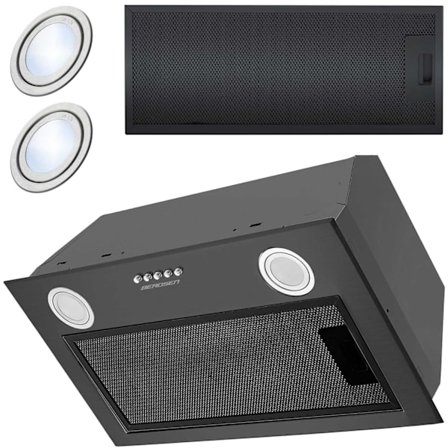 Sort Emhætte til underskab 52 cm BE-50