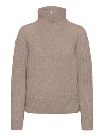 Alphagz R Zipper Pullover Noos Turtleneck Polotröja Beige Gestuz