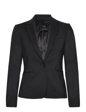 Fitted Suit Jacket With Pocket Blazers Single Breasted Blazers Svart Mango*Betinget Tilbud
