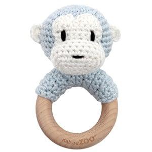 natureZOO Pale blue Monkey Ring Rattle 0 - 24 months - First toys and baby toys - 0 - 24 months - Blue