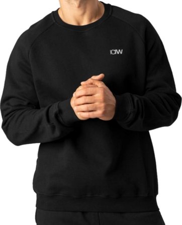 ICANIWILL Men's Essential Crewneck Men long-sleeved sweaters Black M