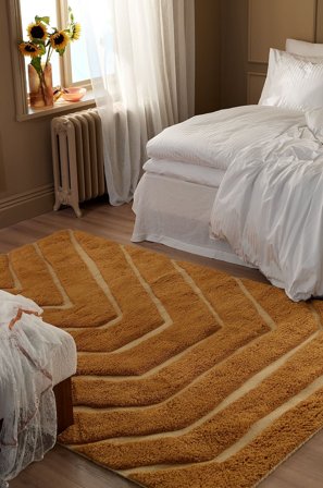 Staycation - Ryijymatto Smooth - Keltainen - Nukka- & ryijymatot - 170X240 - - Homeroom