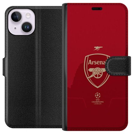 Kompatibelt Plånboksfodral till Apple Apple iPhone 15 Arsenal fotboll klubb England Premier League ung trupp offensiv stil teknisk fotboll och snabb