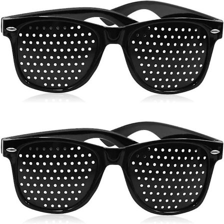 2-pack pinhole glasses to improve eyesight, black unisex glasses to strengthen vision