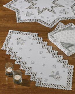 Broderikit Hardanger Ängel på vitt