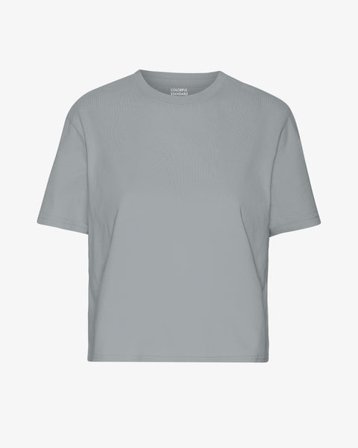 Organic Boxy Crop Tee - Steel Blue - Female - XS
