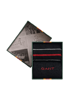 GANT 2-Pack Multistriped Socks Gift Box Strumpor Herr Svart 40-42