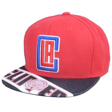 Mitchell & Ness - Rojo snapback Gorra - Los Angeles Clippers Slash Century Red/Black Snapback @ Hatstore