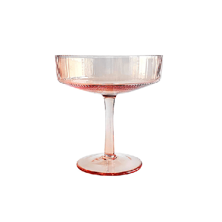 180ml Ribbede Martini-glass, sett med 4, Vintage Coupe-glass, Krystall Cocktail-glass med stilk, Klart vinglass (FMY)