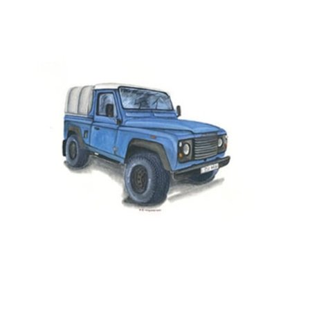 Kevin Milner Countryside Land Rover Defender Gratulationskort Ett