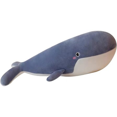 Blåhval plysjleketøy, stort plysjleketøy, søt hval plysjleketøy, supermyk blåhval plysjpute, jente gutt leketøysgave