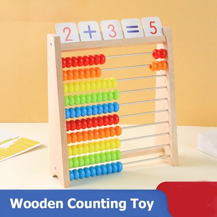 Trætællelegetøj Abacus Montessori Uddannelse Matematiklegetøj Børn Regnbue Tælleperler Addition Subtraktion Operation Læring