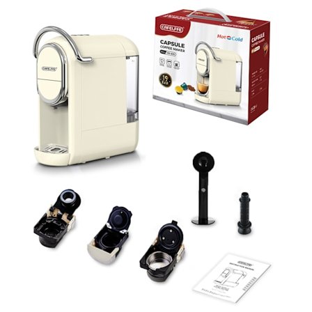 Bärbar Mini Pod Kaffebryggare MK - 609: 92°C, 19Bar, Kall och Varm Bryggning, Enkel och Dubbel Servering, 15min Auto Avstängning, 600ml Vattentank