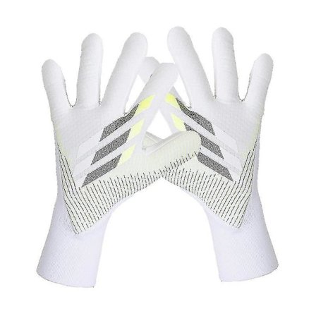 Målmandshandsker, Premium fodboldmålmandshandsker, fingerbeskyttelse til unge (1 par, hvid)