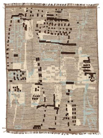 Håndknyttet Berber Style 285X385 Ullteppe Oransje/Brun Stort